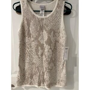 Chico's Zenergy Tank Top Snakeskin Print Sleeveless  Cotton Cashmere‎ Size 0